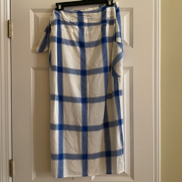 Anthro Maeve Linen Asymmetrical Button Skirt- Side Zipper-Decorative Side Tie - Picture 2 of 7